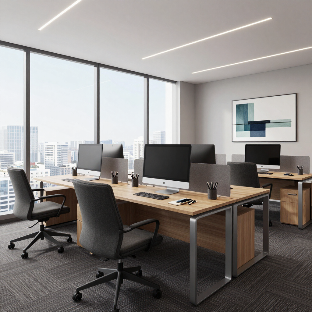 Clean modern office ready for the workday